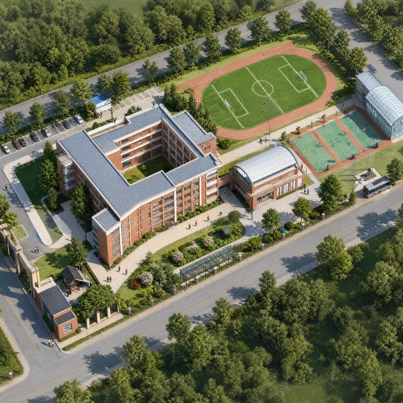 The AI-generated architectural rendering