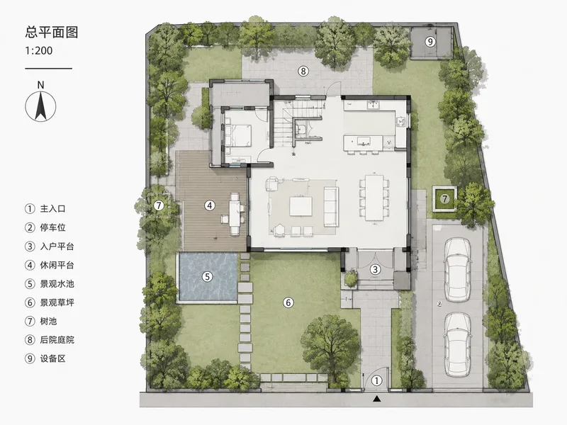 The original floor-plan drawing before rendering